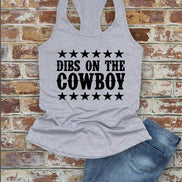 Dibs On The Cowboy, Western, Women Fit Racerback Tank Top