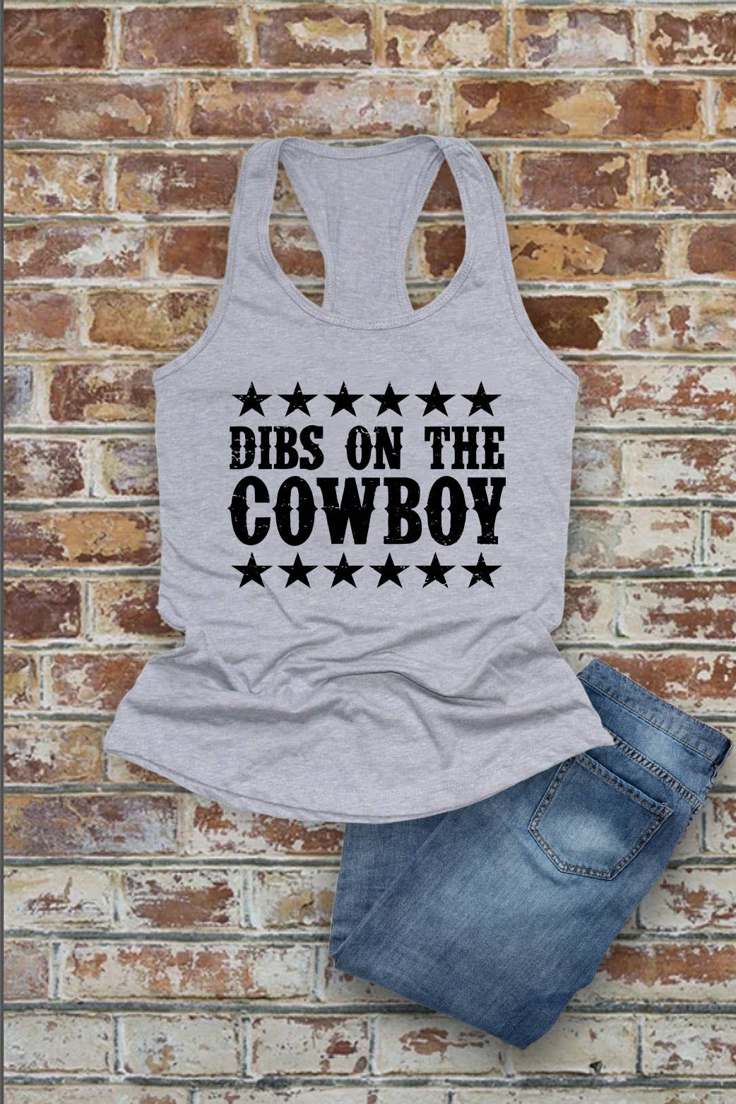Dibs On The Cowboy, Western, Women Fit Racerback Tank Top
