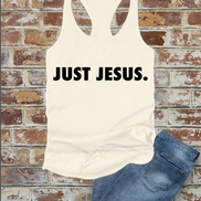 Just Jesus, Christian, Women Fit Fitted Racerback Tank Top