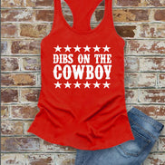Dibs On The Cowboy, Western, Women Fit Racerback Tank Top