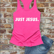 Just Jesus, Christian, Women Fit Fitted Racerback Tank Top