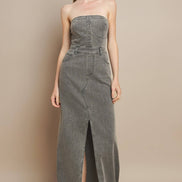 STRAPLESS DENIM MAXI DRESS 3135DIA DARK DEN