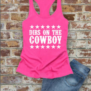 Dibs On The Cowboy, Western, Women Fit Racerback Tank Top