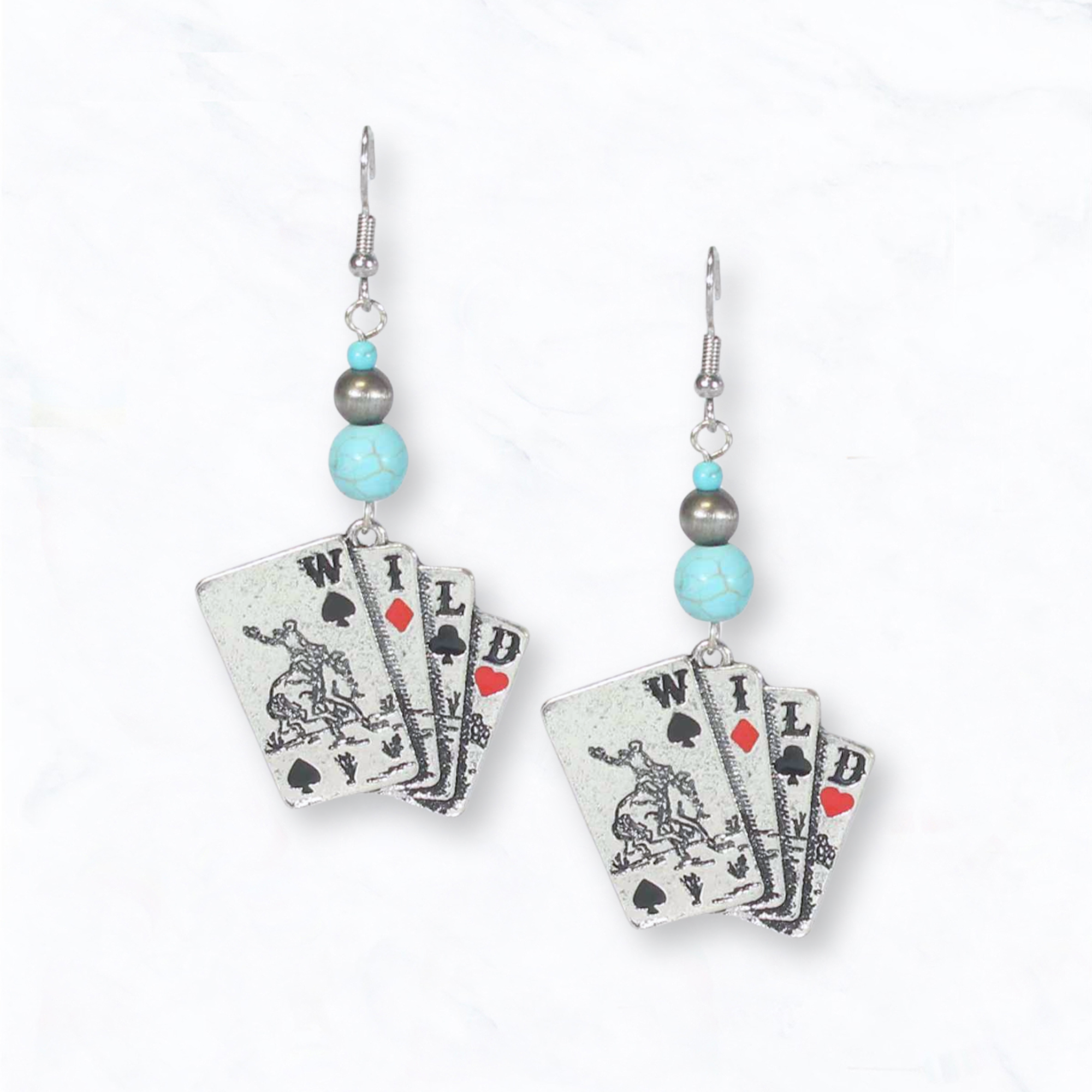 Western Wild Card Turquoise Earrings