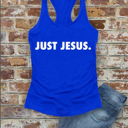 Just Jesus, Christian, Women Fit Fitted Racerback Tank Top