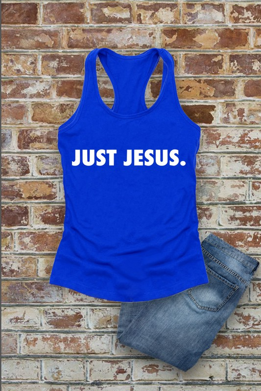 Just Jesus, Christian, Women Fit Fitted Racerback Tank Top