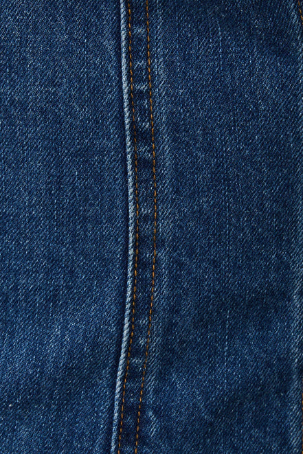 SHOULDER TIE CORSET DENIM TOP: DENIM / S