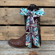 Blue and Purple Western Skinny Mini Wild Rag Scarf / Cowgirl Necktie #TW329