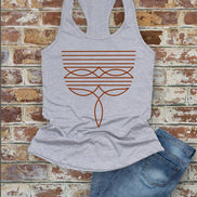 Western Boot Stitch, Women Fitted Racerback Tank Top