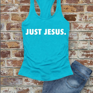 Just Jesus, Christian, Women Fit Fitted Racerback Tank Top