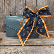 Navy and Rust Western Skinny Mini Wild Rag Scarf / Cowgirl Necktie #TW107