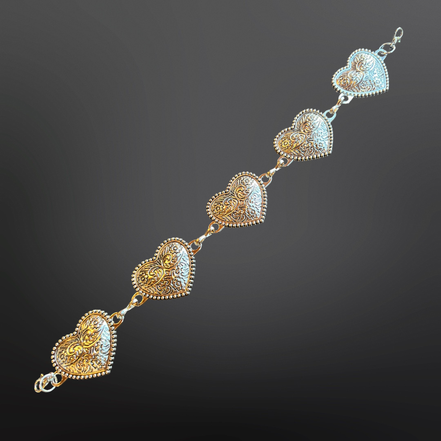 Trucker Hat Chain for Baseball Cap - Western Tooled Hearts