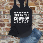 Dibs On The Cowboy, Western, Women Fit Racerback Tank Top
