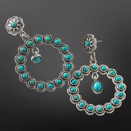 Western Faux Turquoise Earrings