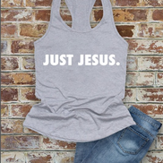 Just Jesus, Christian, Women Fit Fitted Racerback Tank Top