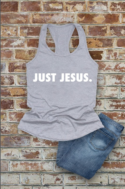 Just Jesus, Christian, Women Fit Fitted Racerback Tank Top