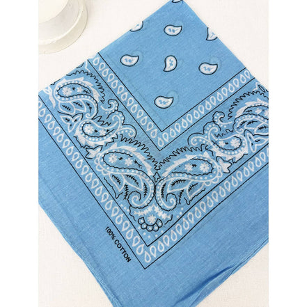 SKY BLUE Pasley Pattern Bandanas: SKY BLUE / ONE(12)