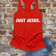 Just Jesus, Christian, Women Fit Fitted Racerback Tank Top