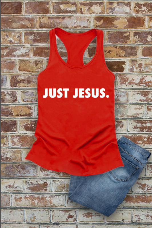 Just Jesus, Christian, Women Fit Fitted Racerback Tank Top