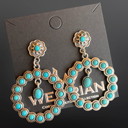 Western Faux Turquoise Earrings