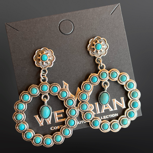 Western Faux Turquoise Earrings