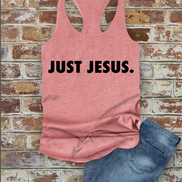 Just Jesus, Christian, Women Fit Fitted Racerback Tank Top