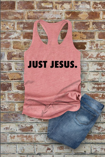 Just Jesus, Christian, Women Fit Fitted Racerback Tank Top
