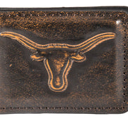 Texas Longhorns Burnished Leather Money Clip