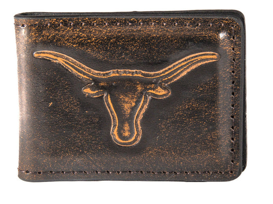 Texas Longhorns Burnished Leather Money Clip