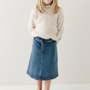 Ava Girl Denim Skirt in Medium Wash
