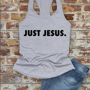 Just Jesus, Christian, Women Fit Fitted Racerback Tank Top