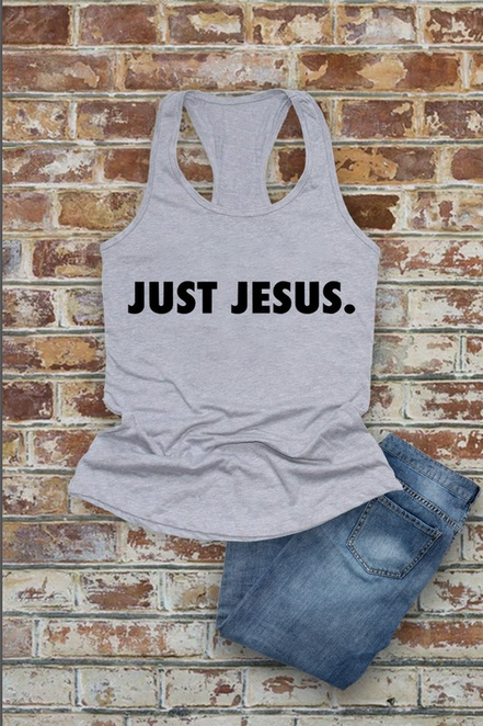 Just Jesus, Christian, Women Fit Fitted Racerback Tank Top