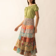 Cassandra Patchwork Dress in Multicolor