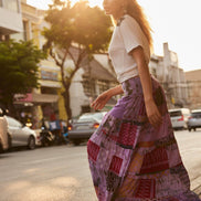 Love's Patchwork Skirt In Multicolor