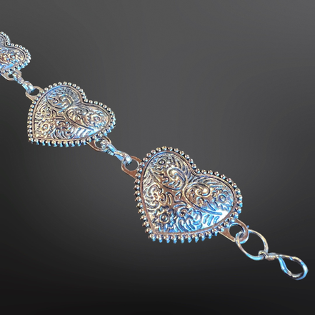 Trucker Hat Chain for Baseball Cap - Western Tooled Hearts