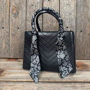 Black and White Western Skinny Mini Wild Rag Scarf / Cowgirl Necktie #TW332