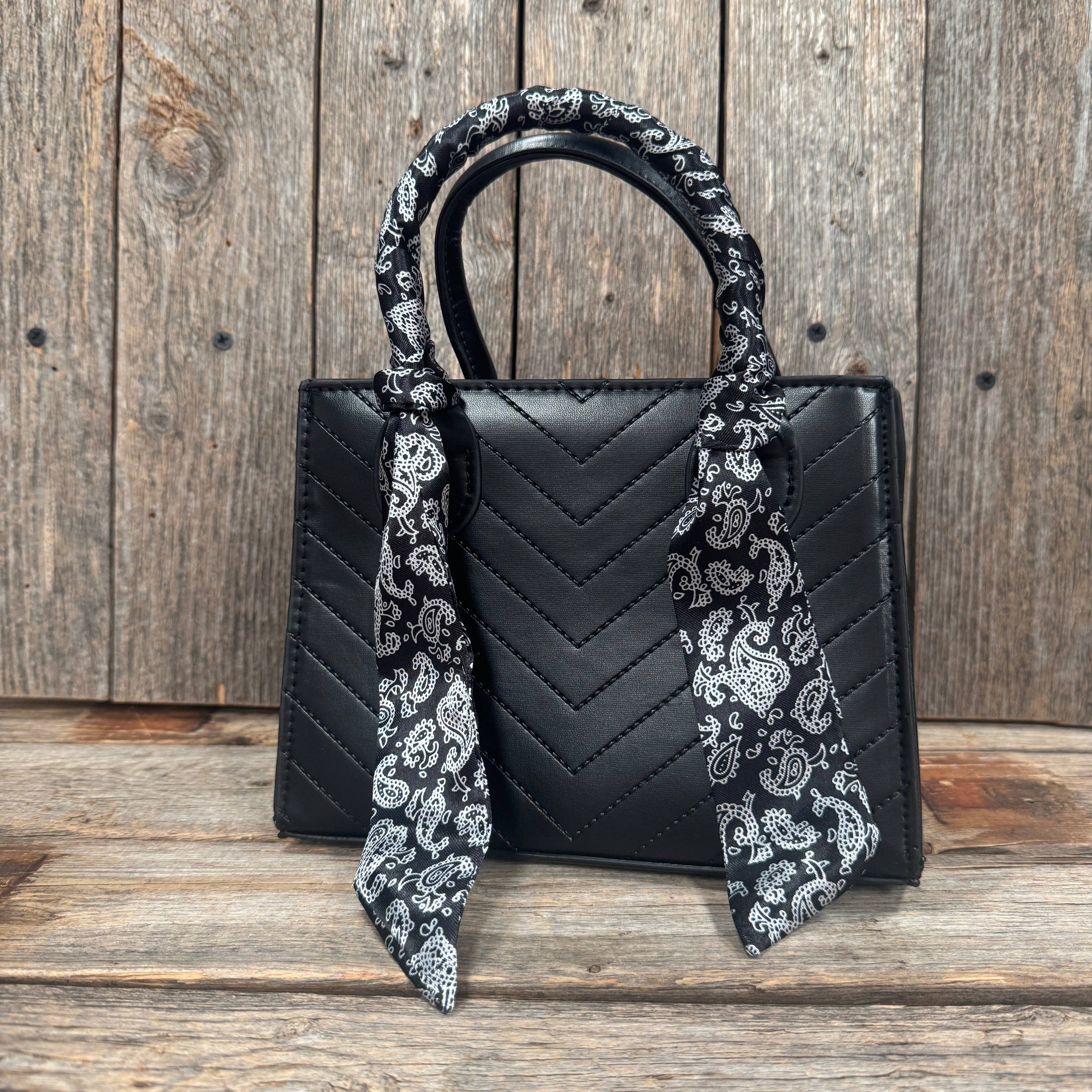 Black and White Western Skinny Mini Wild Rag Scarf / Cowgirl Necktie #TW332