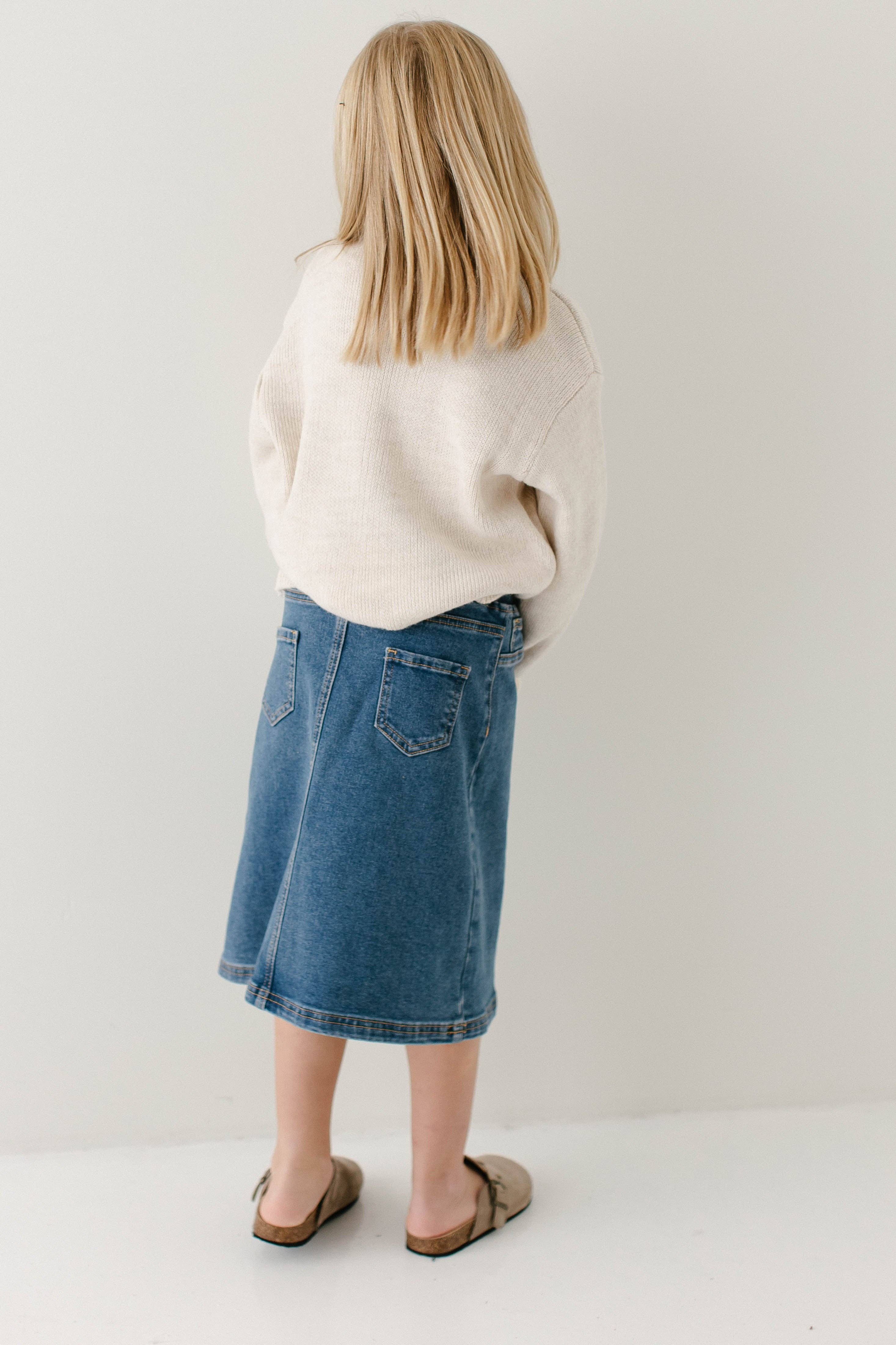 Ava Girl Denim Skirt in Medium Wash