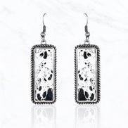 Rectangle Semi Genuine Stone Western Earrings
