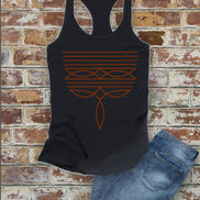 Western Boot Stitch, Women Fitted Racerback Tank Top