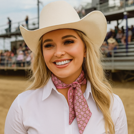 Pink and Gold Western Skinny Mini Wild Rag Scarf / Cowgirl Necktie #TW133