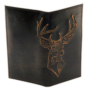 Buck Burnished Leather Secretary Wallet