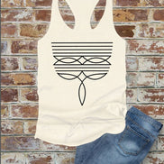 Western Boot Stitch, Women Fitted Racerback Tank Top