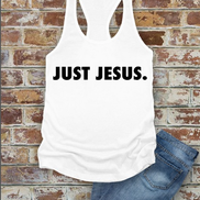 Just Jesus, Christian, Women Fit Fitted Racerback Tank Top