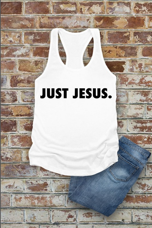Just Jesus, Christian, Women Fit Fitted Racerback Tank Top
