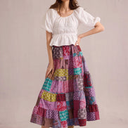 Love's Patchwork Skirt In Multicolor