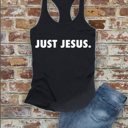 Just Jesus, Christian, Women Fit Fitted Racerback Tank Top