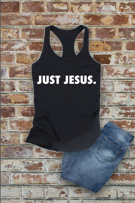Just Jesus, Christian, Women Fit Fitted Racerback Tank Top
