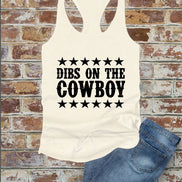 Dibs On The Cowboy, Western, Women Fit Racerback Tank Top