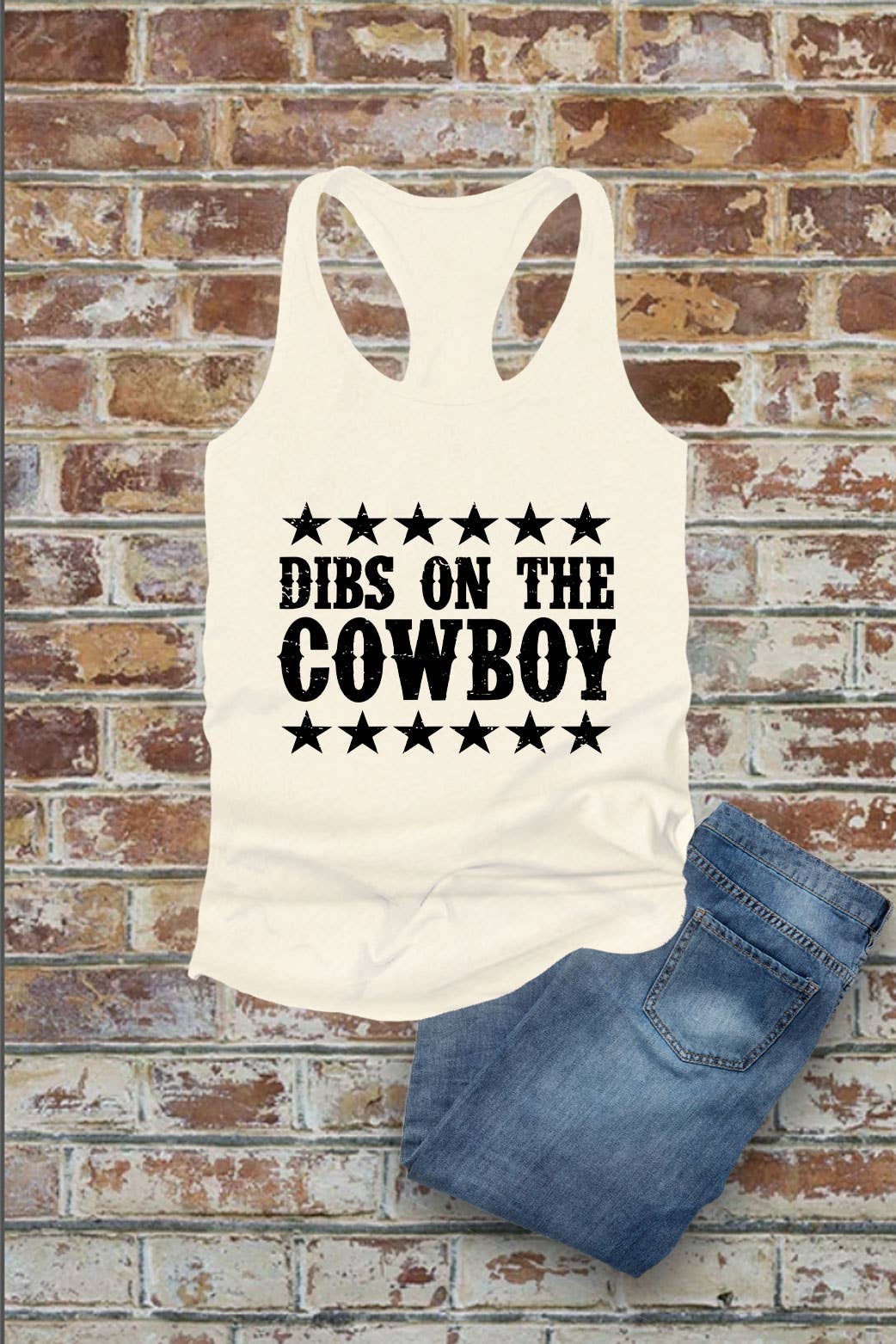Dibs On The Cowboy, Western, Women Fit Racerback Tank Top